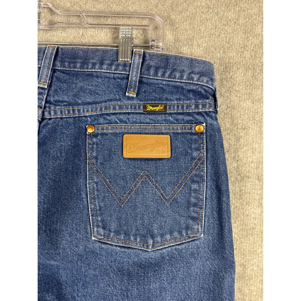 VTG Wrangler 13MWZ Cowboy Cut Jeans Made in USA 38x35 Blue Denim - Picture 5 of 10
